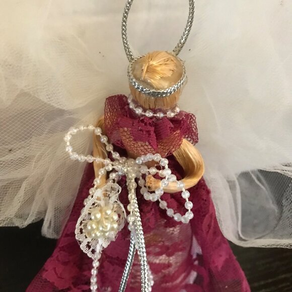 Handcrafted Angel Figurine Set of 3 With Ribbon & Lace Accents - Picture 3 of 14